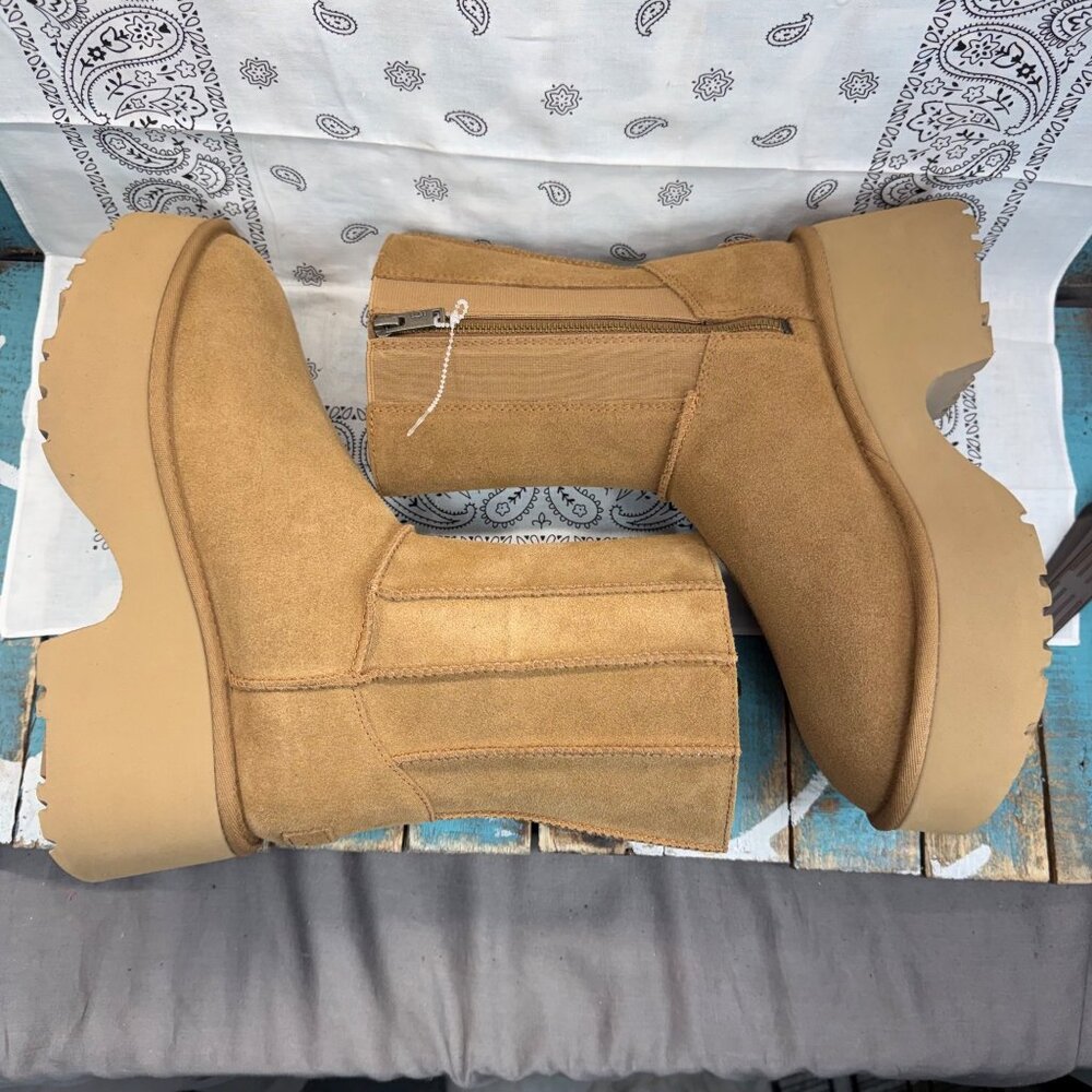 NEW UGG Classic Twin Seam New Heights Side ZIP Boot Chestnut 1158313 Womens 10 - Picture 5 of 8